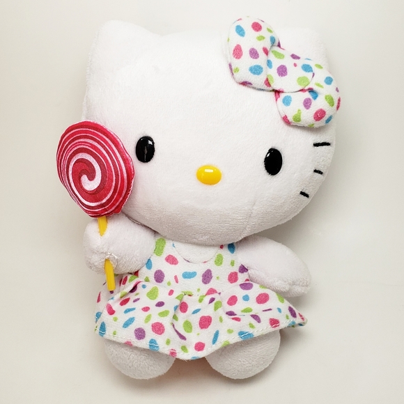 Ty Sanrio Hello Kitty Plush Holding Red Lollipop Candy - Picture 1 of 8